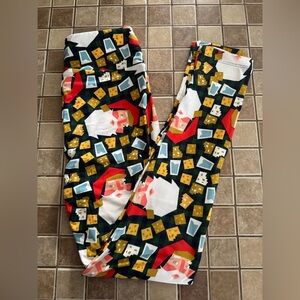 Lularoe Santa Print Leggings One size
